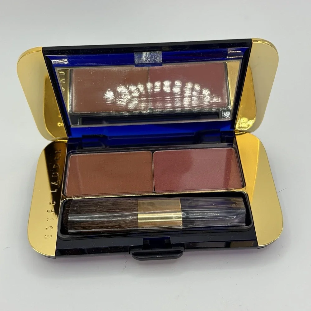Estee Lauder Vintage All-Day Powder Blush Duo Sepia-32 Potpourri-27 w/Brush